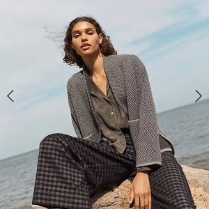 NWT Madewell GREEN Jacquard Dot Pajama Shirt